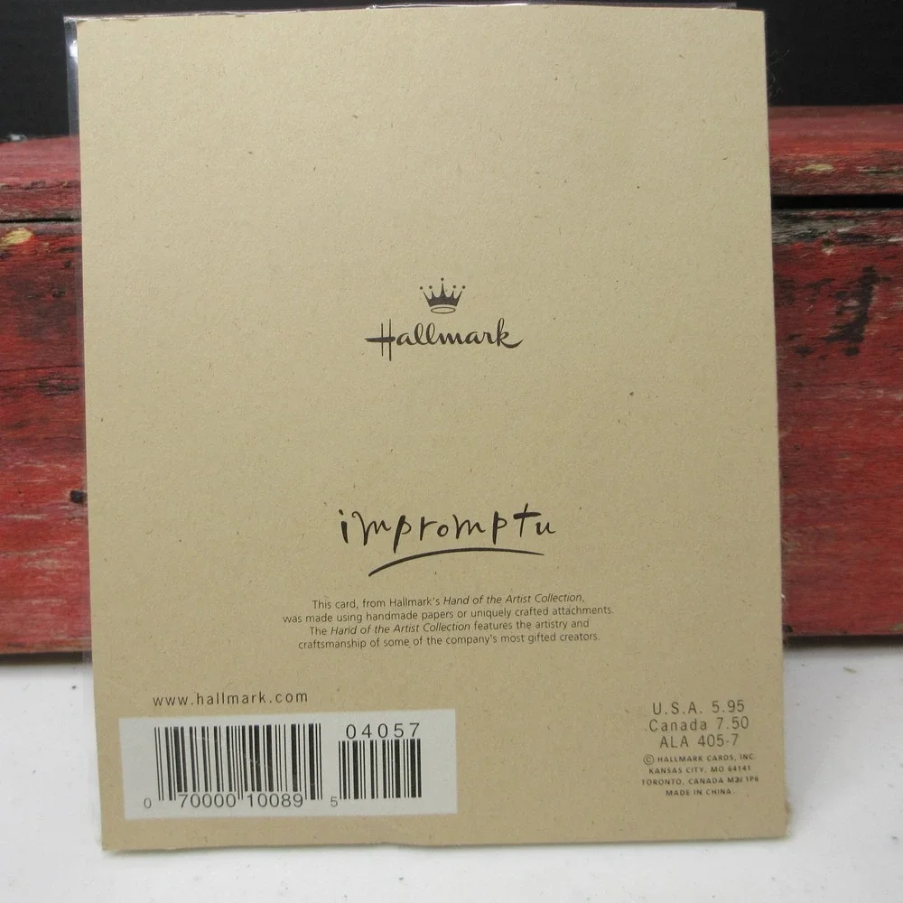 Hallmark Impromptu Hand of the Artist Teddy Bear Faux Fur Greeting Card NEW